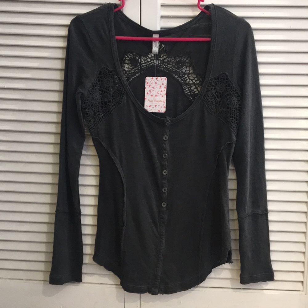 NWT Free People Intricate Floral Top